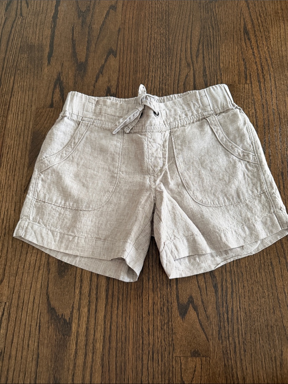 Athleta Women's Light Beige linen Drawstring Shorts